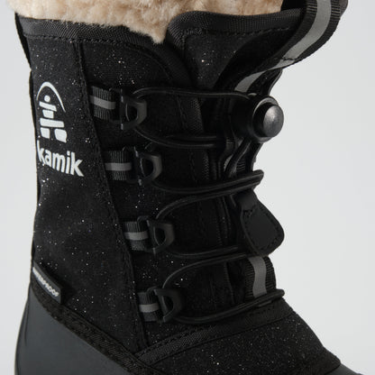 Glitter : Cascade Kids Winter Boots - Laces View