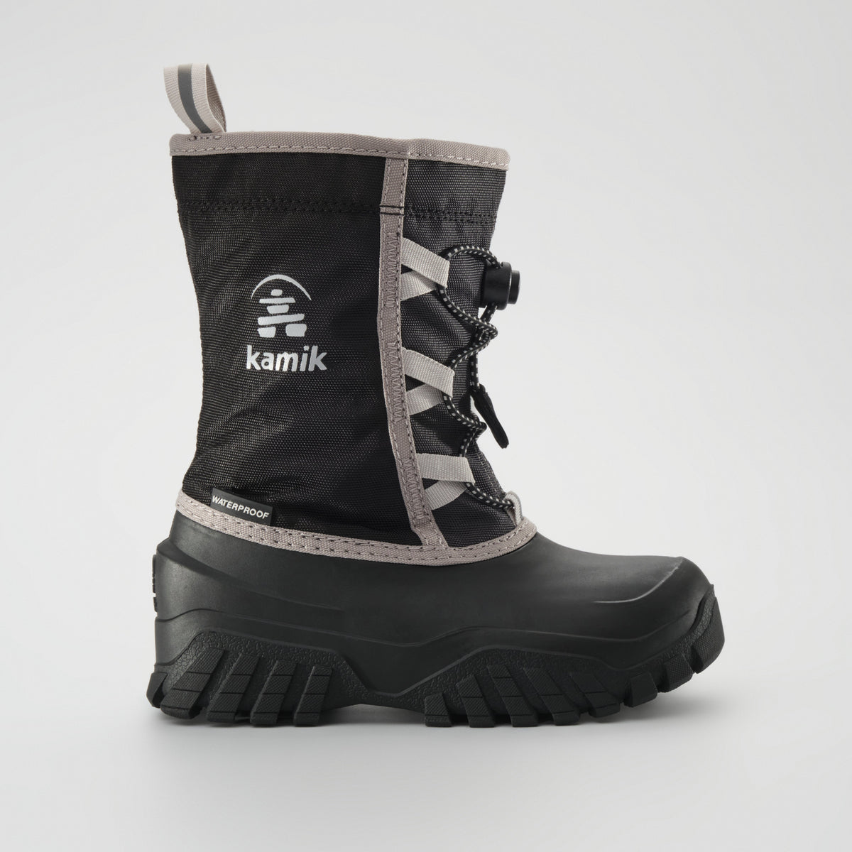 Black-Charcoal : Freezie Kids Winter Boots - Side View