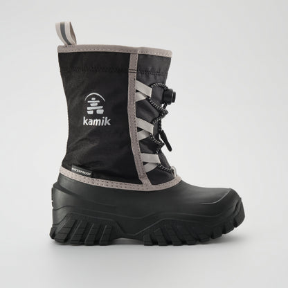Black-Charcoal : Freezie Kids Winter Boots - Side View