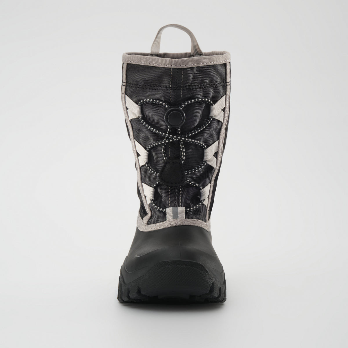 Black-Charcoal : Freezie Kids Winter Boots - Front View