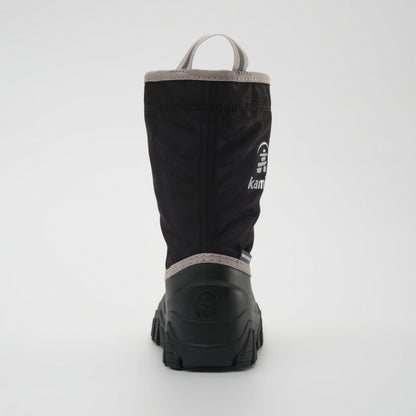 Black-Charcoal : Freezie Kids Winter Boots - Back View