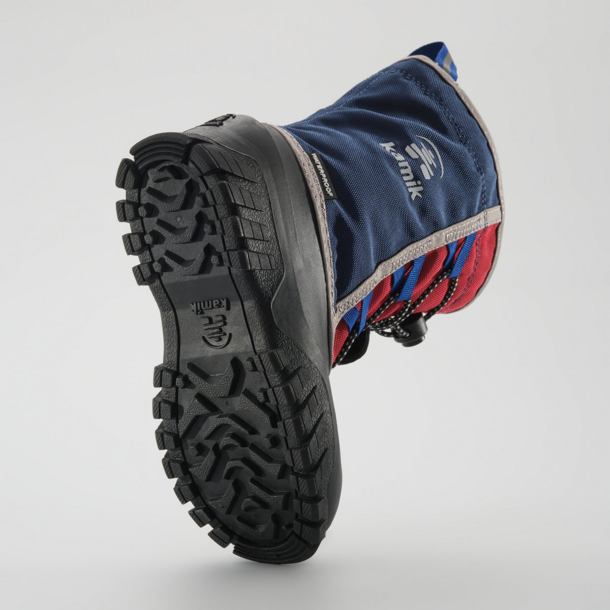 Navy-Red : Freezie Kids Winter Boots - Outsole View