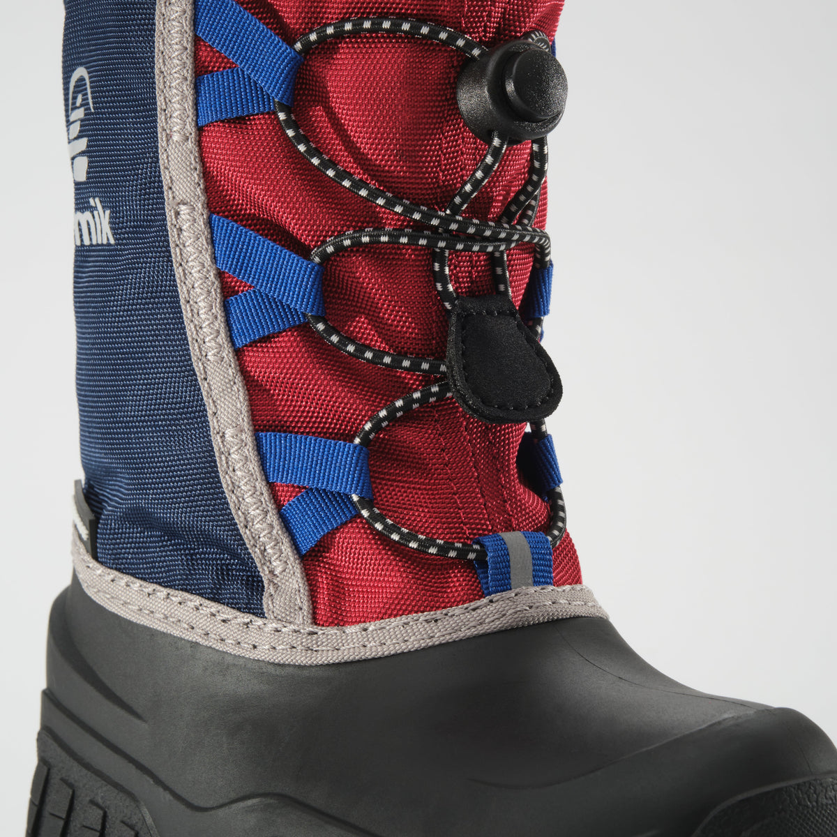 Navy-Red : Freezie Kids Winter Boots - Laces View