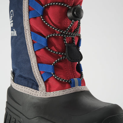 Navy-Red : Freezie Kids Winter Boots - Laces View