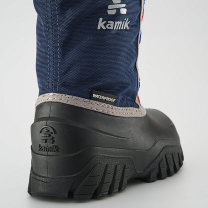 Navy-Red : Freezie Kids Winter Boots - Close-up Back View