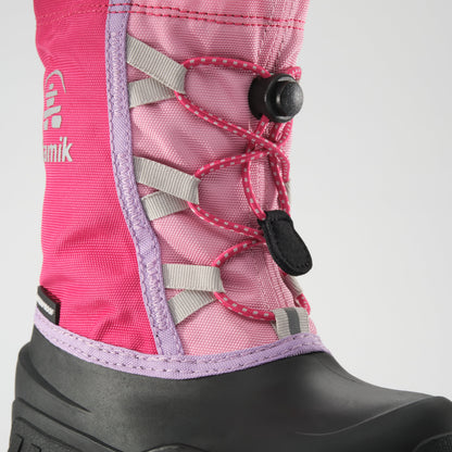 Pink : Freezie Kids Winter Boots - Laces View