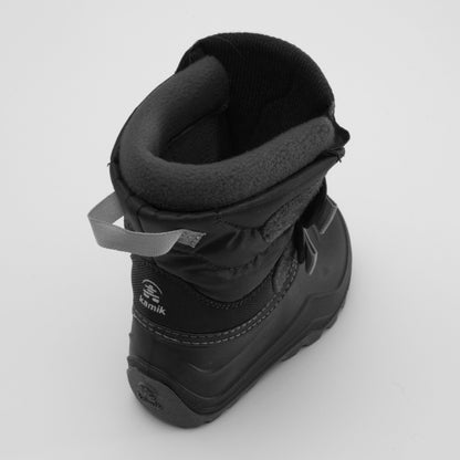 Black : Hibou Toddlers Winter Boots - Three-Quarter Back View