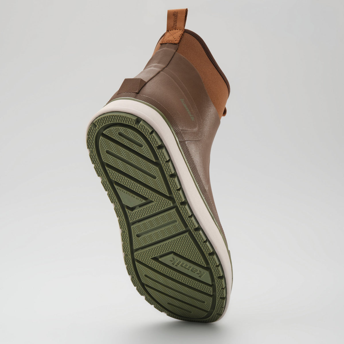 Dark Brown : Lowtide Men's Rain Boots - Outsole View