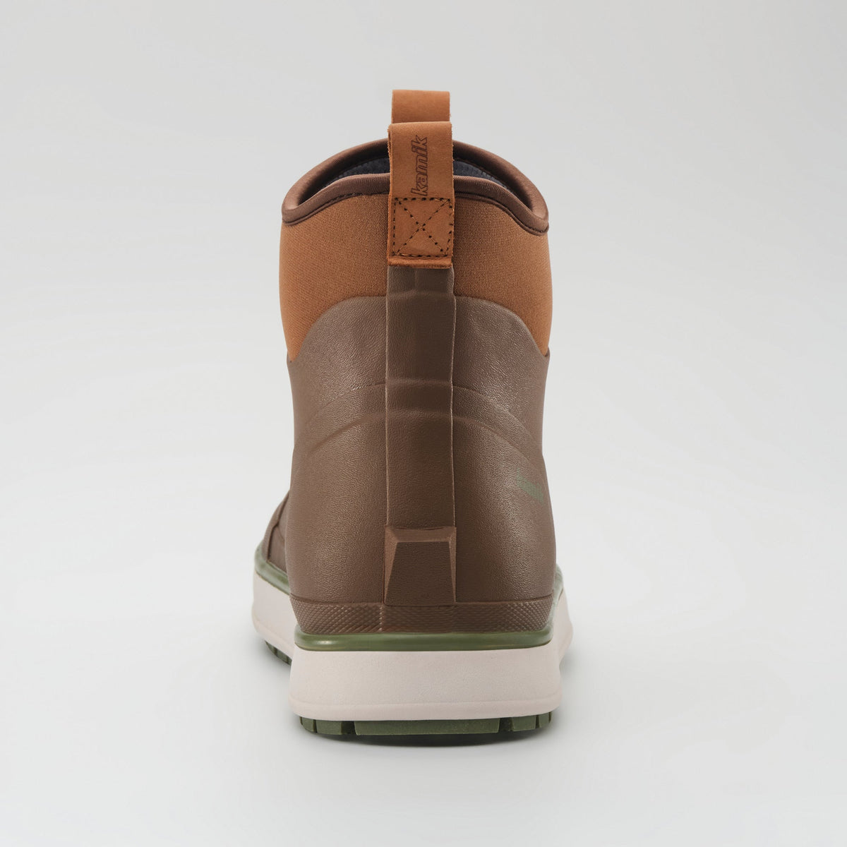 Dark Brown : Lowtide Men's Rain Boots - Back View