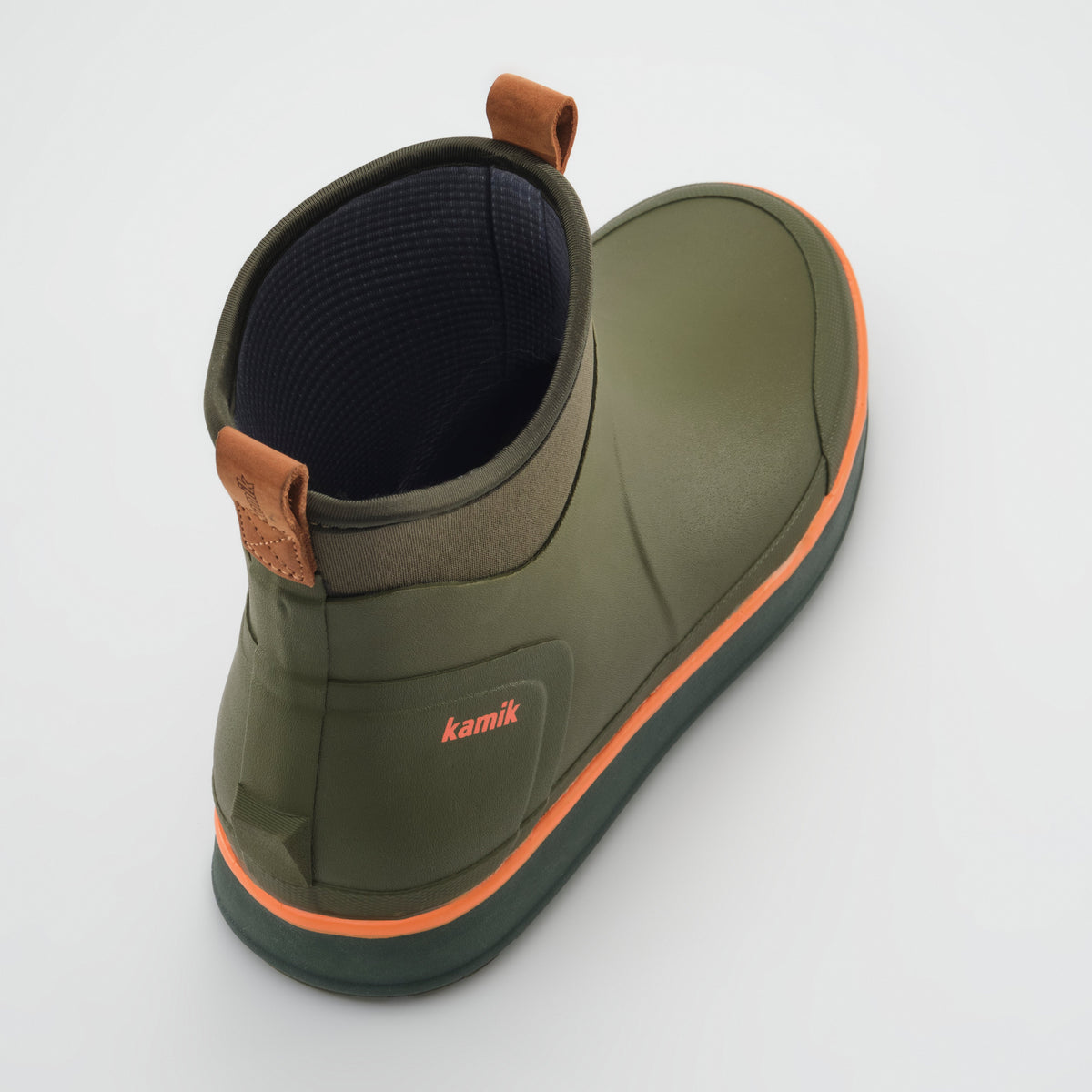 Dark Olive : Lowtide Men's Rain Boots - Three-Quarter Back View
