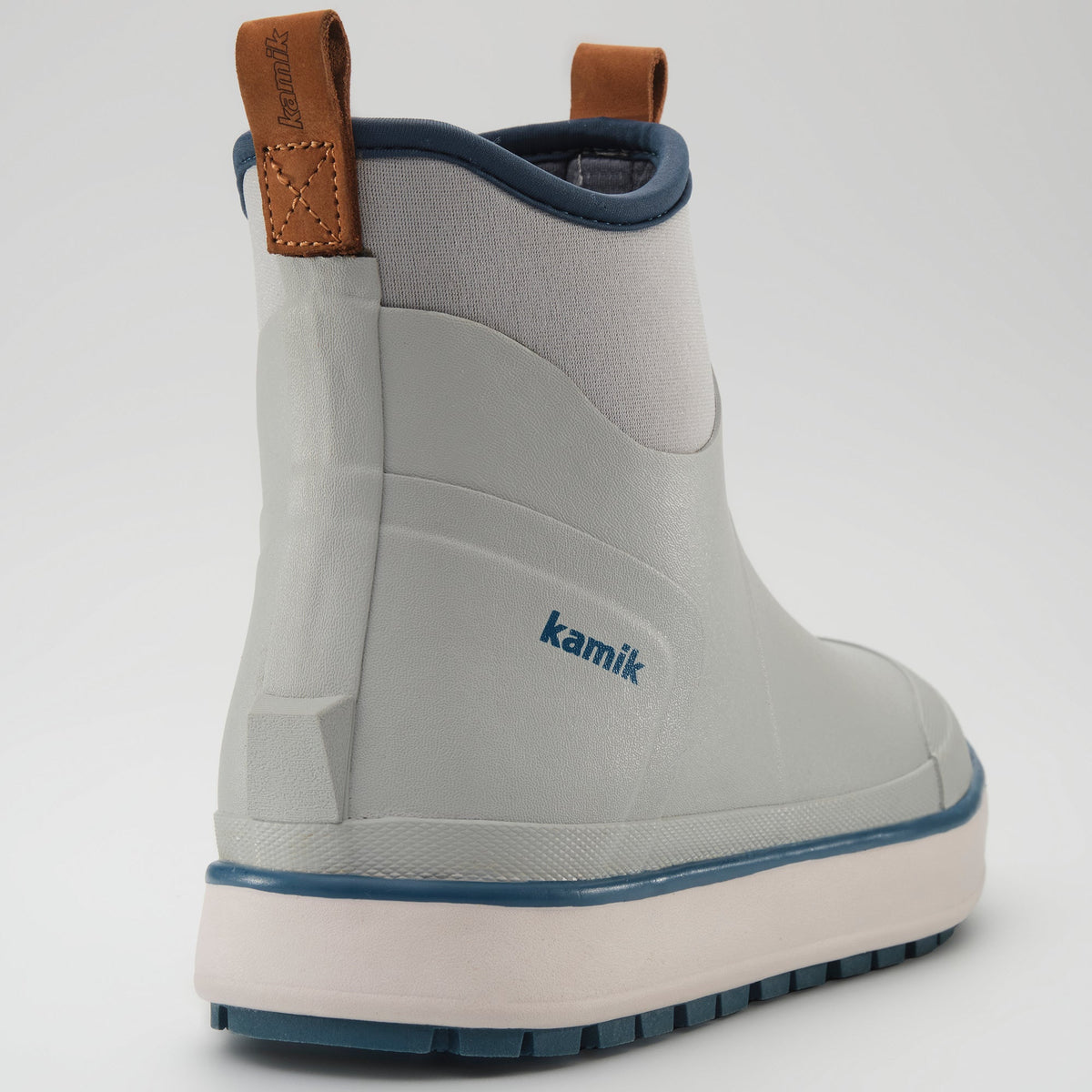 Light Gray : Lowtide Men's Rain Boots - Three-Quarter Back View