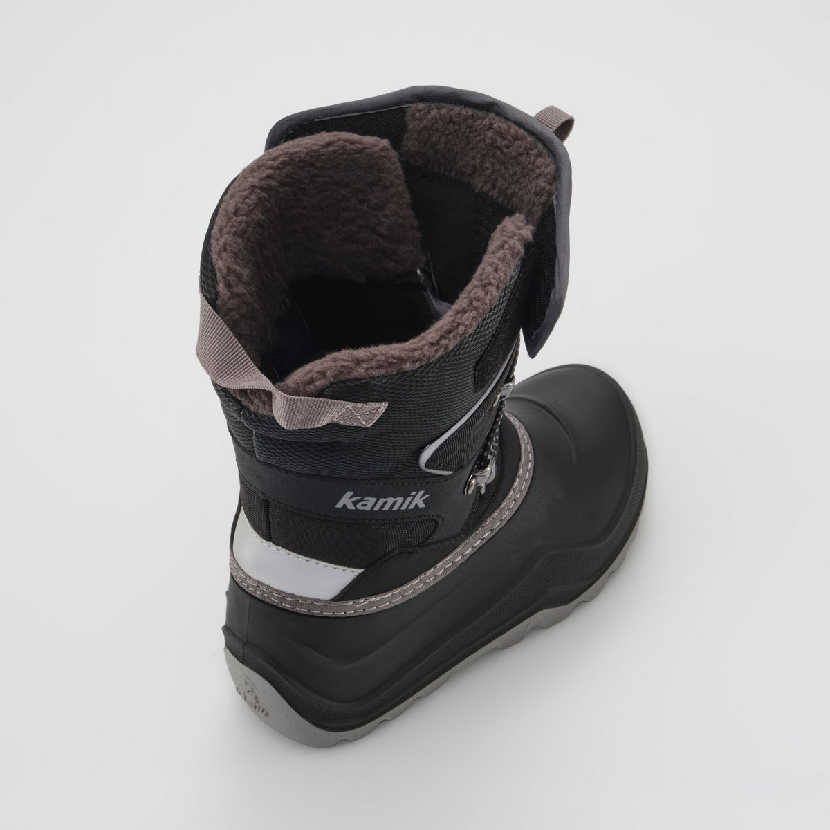 Black : Luke EZ Kids Winter Boots - Three-Quarter Back View