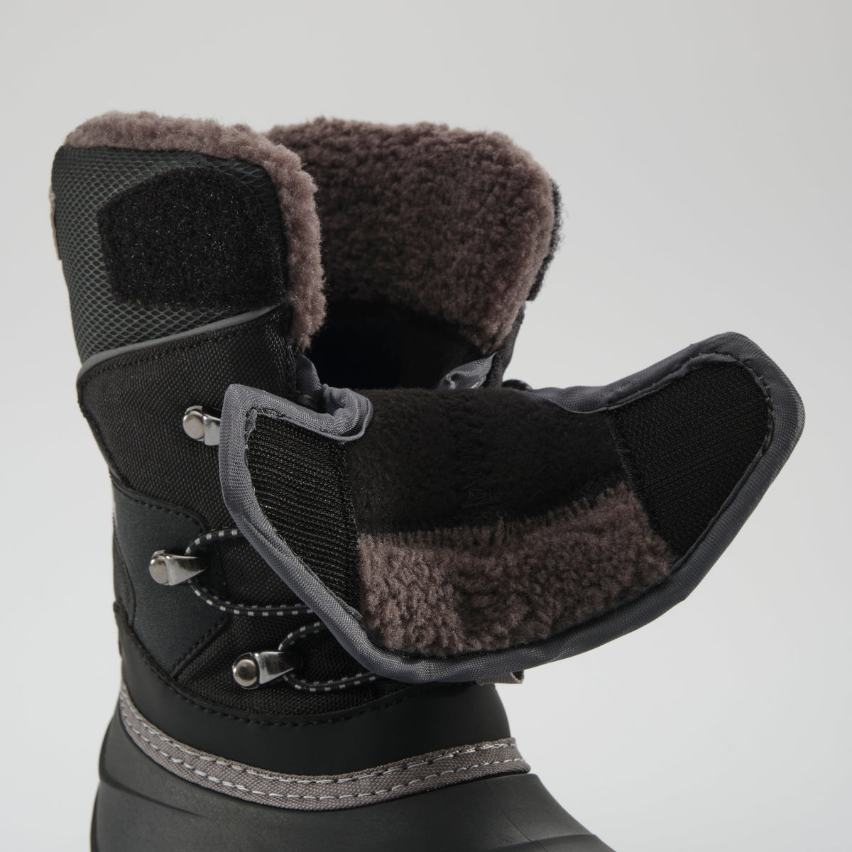 Black : Luke EZ Kids Winter Boots - EZ-ON-OFF View