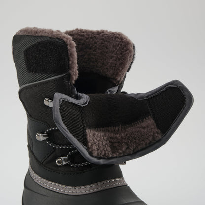 Black : Luke EZ Kids Winter Boots - EZ-ON-OFF View