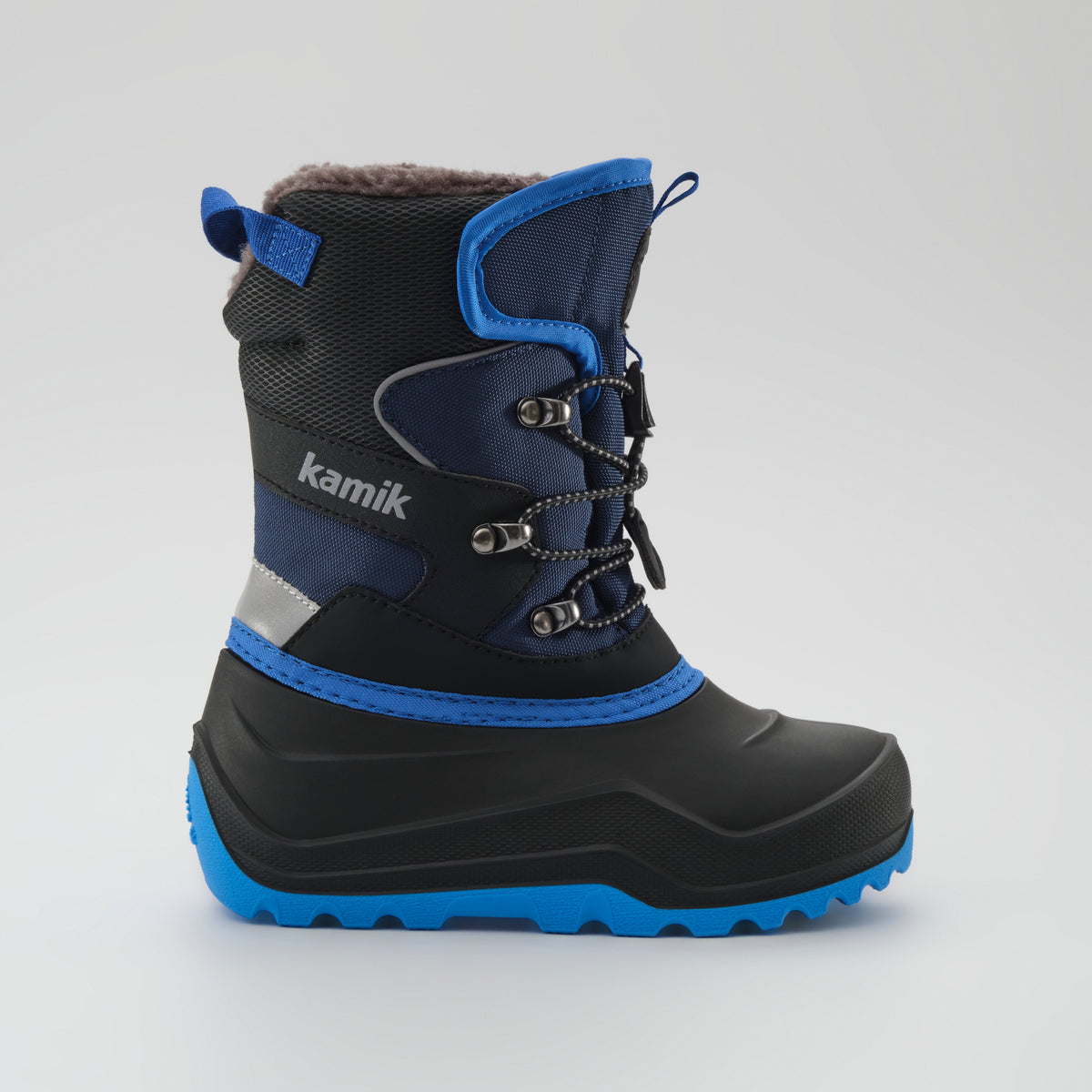 Navy : Luke EZ Kids Winter Boots - Side View