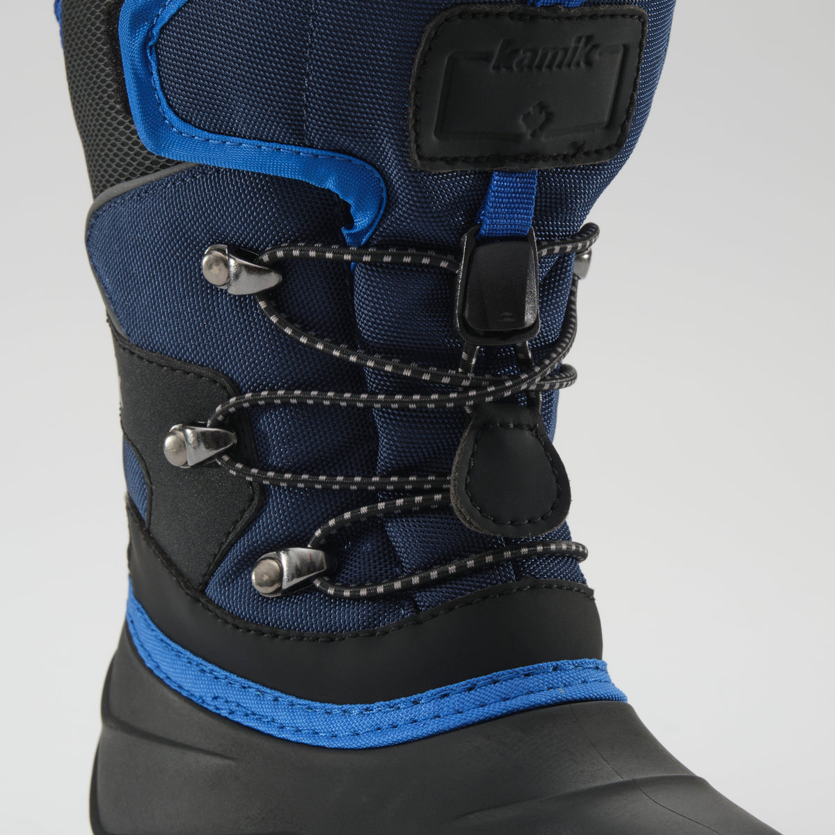 Navy : Luke EZ Kids Winter Boots - Laces View