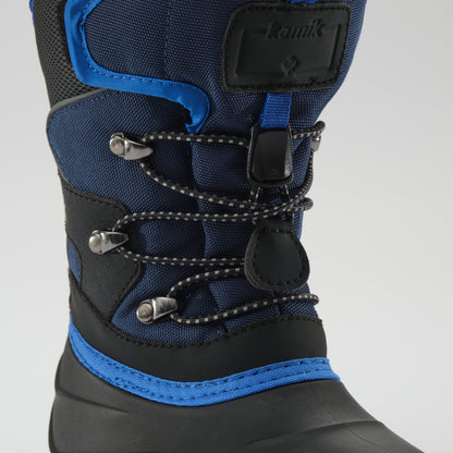 Navy : Luke EZ Kids Winter Boots - Laces View