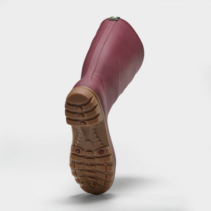 Burgundy : Miranda Women's Rain Boots - Outsole View