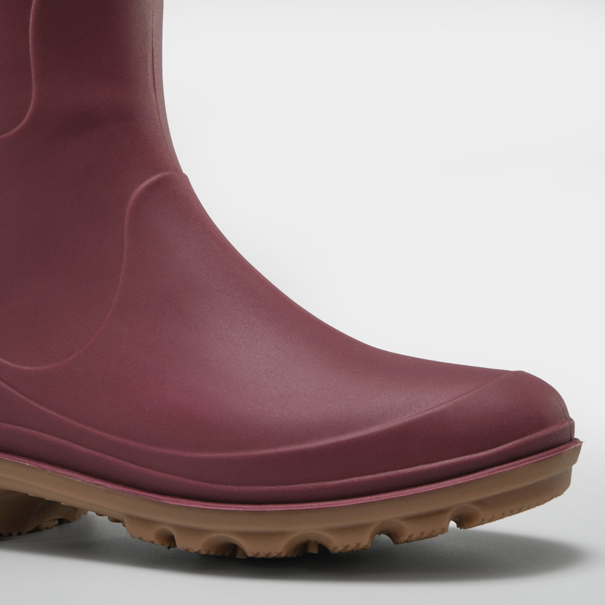 Burgundy : Miranda Women's Rain Boots - Side View Close-up