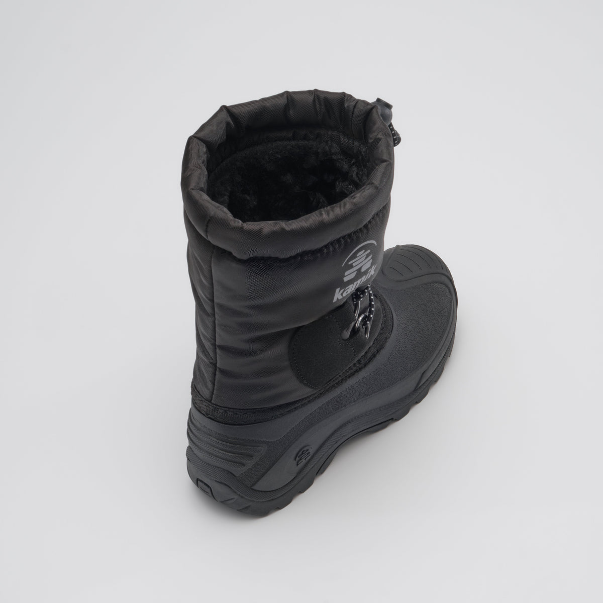 Black : Northpole Kids Winter Boots - Three-Quarter Back View