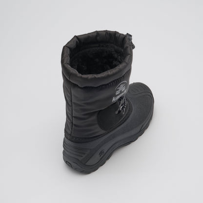 Black : Northpole Kids Winter Boots - Three-Quarter Back View