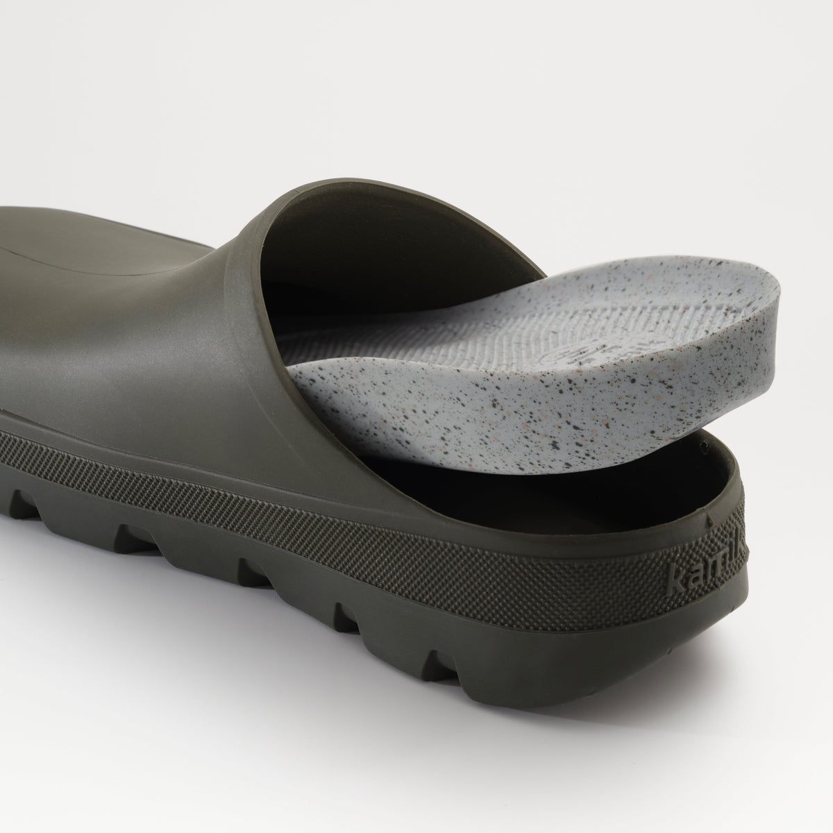 Dark Olive : Nova Unisex Waterproof Clogs - Insole View