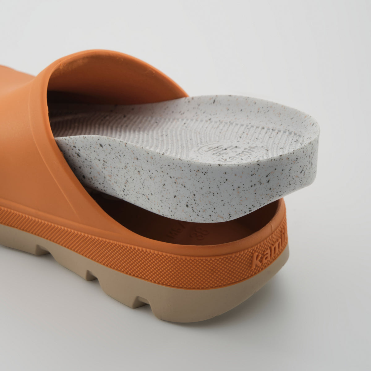 Orange-Fossil : Nova Unisex Comfort Clogs - Insole View