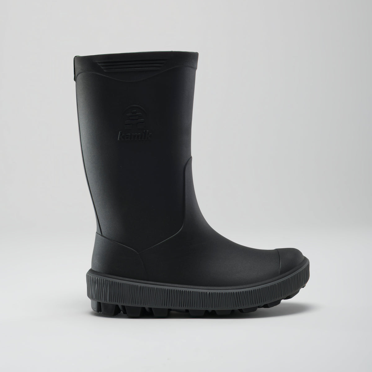 Black-Charcoal : Riptide Kids' Rain Boots - Side View