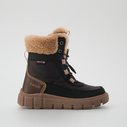 Black-Brown : Seeker F Kids Winter Boots - Side View