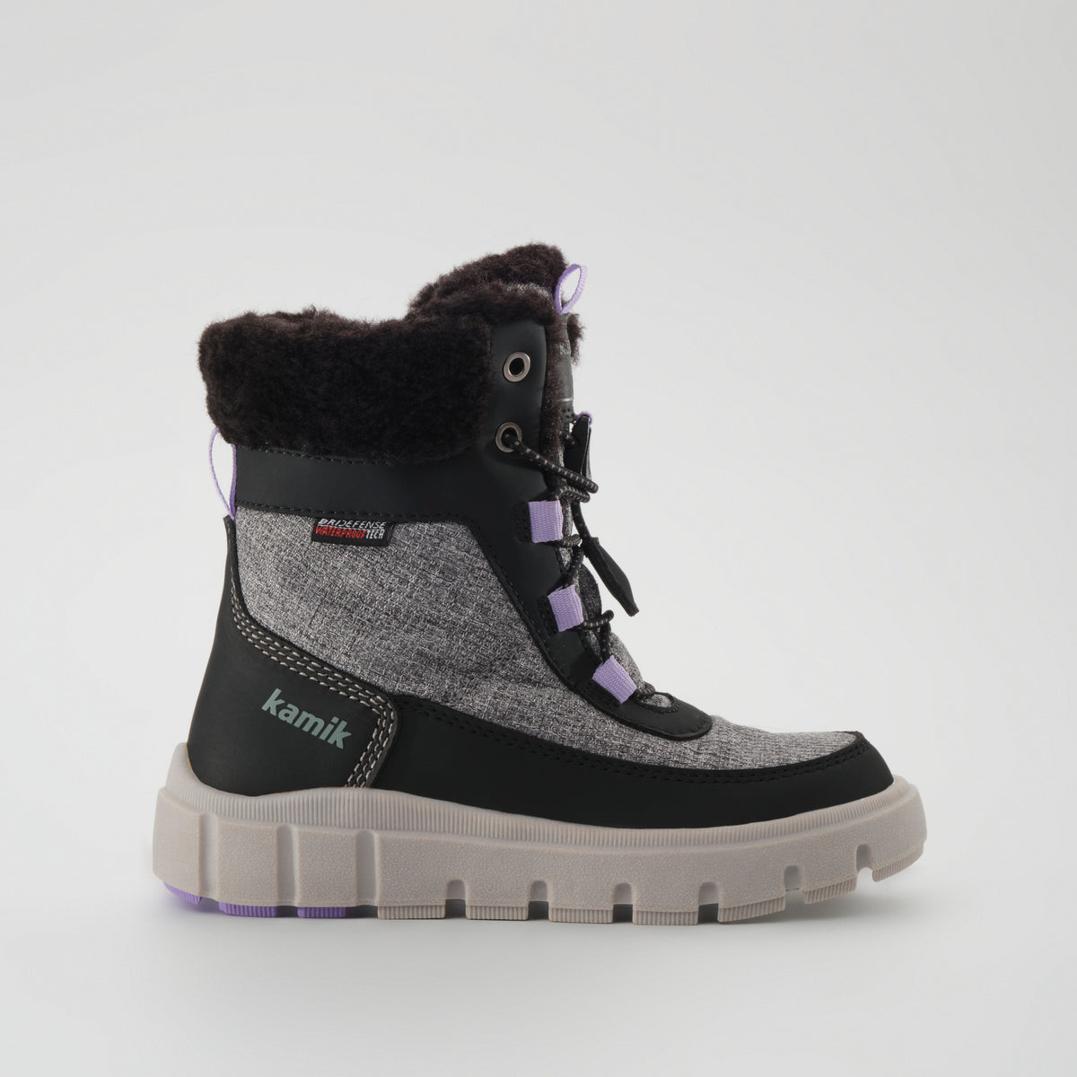 Charcoal : Seeker F Kids Winter Boots - Side View