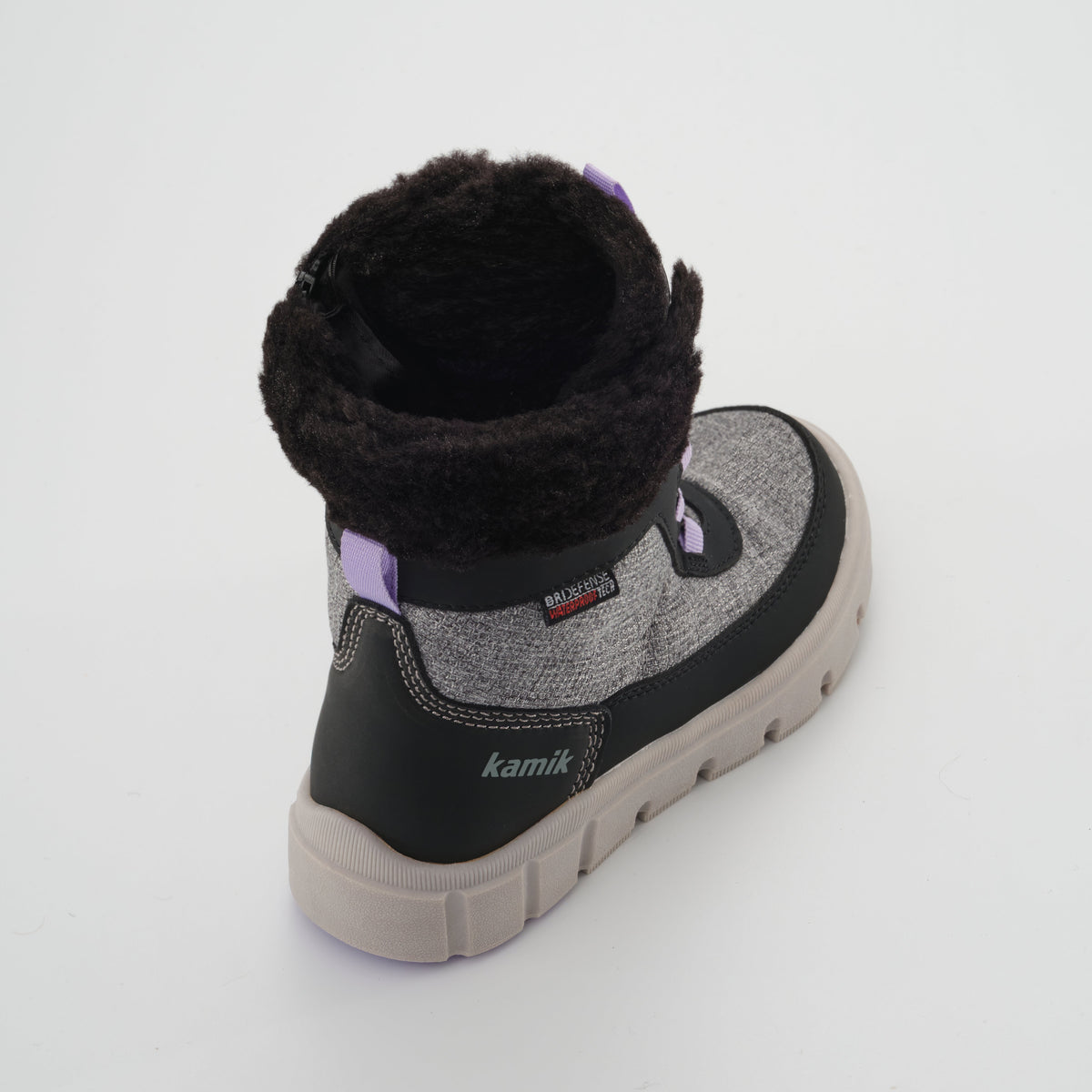 Charcoal : Seeker F Kids Winter Boots - Three-Quarter Back View