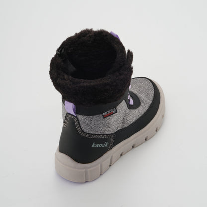 Charcoal : Seeker F Kids Winter Boots - Three-Quarter Back View