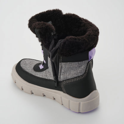 Charcoal : Seeker F Kids Winter Boots - Zipper View