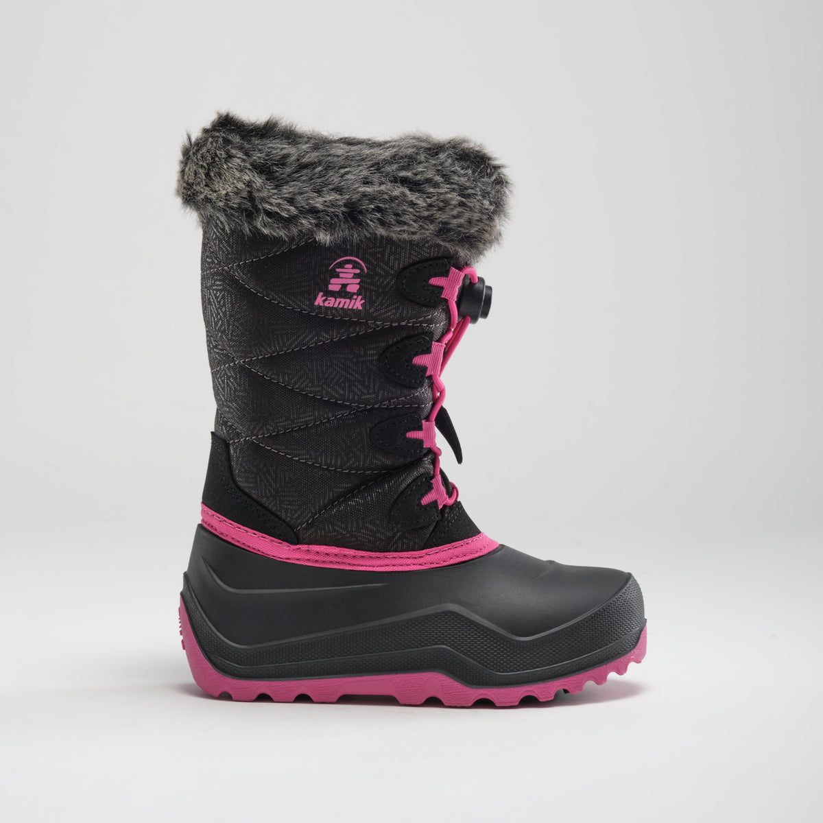 Black-Rose : Snowangel Kids Winter Boots - Side View