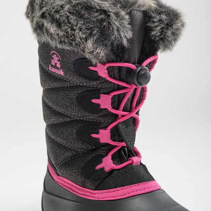 Black-Rose : Snowangel Kids Winter Boots - Laces View