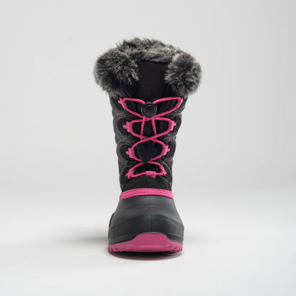 Black-Rose : Snowangel Kids Winter Boots - Front View