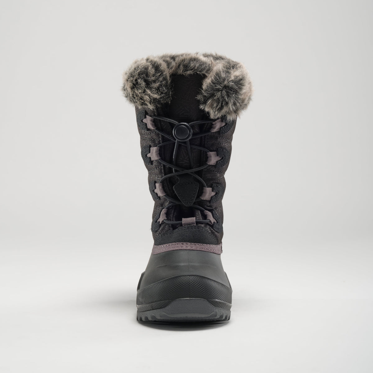 Black : Snowangel Kids Winter Boots - Front View