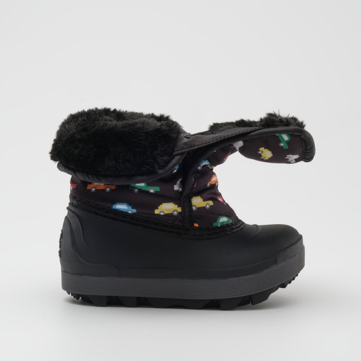 Black : Snowbug 7 Print Toddlers Winter Boots - Open Side View