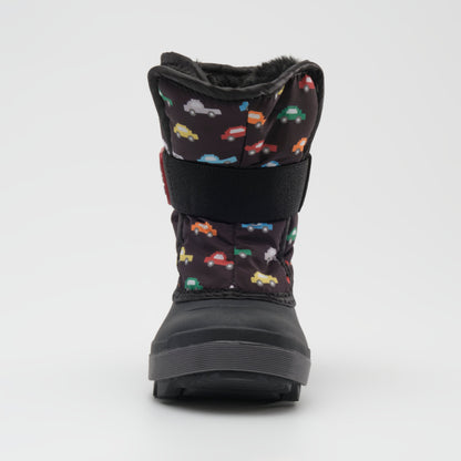 Black : Snowbug 7 Print Toddlers Winter Boots - Front View