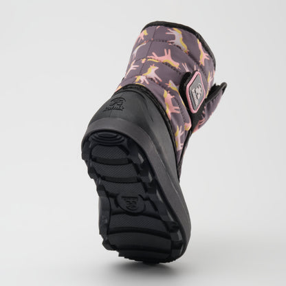 Charcoal : Snowbug 7 Print Toddlers Winter Boots - Outsole View