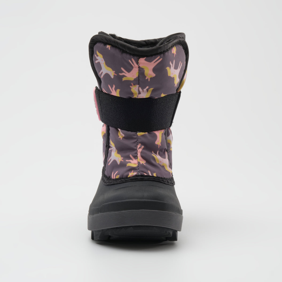 Charcoal : Snowbug 7 Print Toddlers Winter Boots - Front View