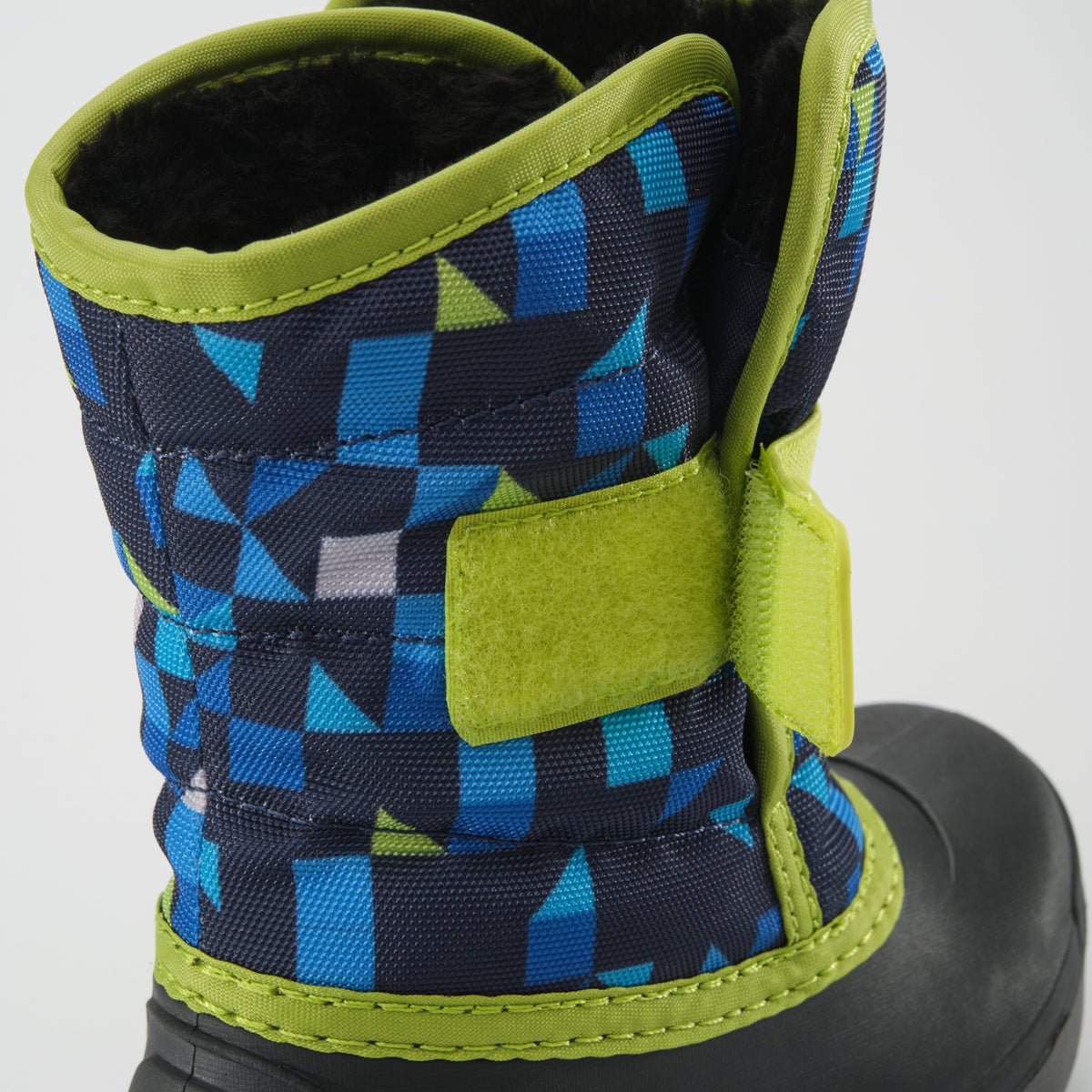 Navy-Lime : Snowbug 7 Print Toddlers Winter Boots - Velcro View
