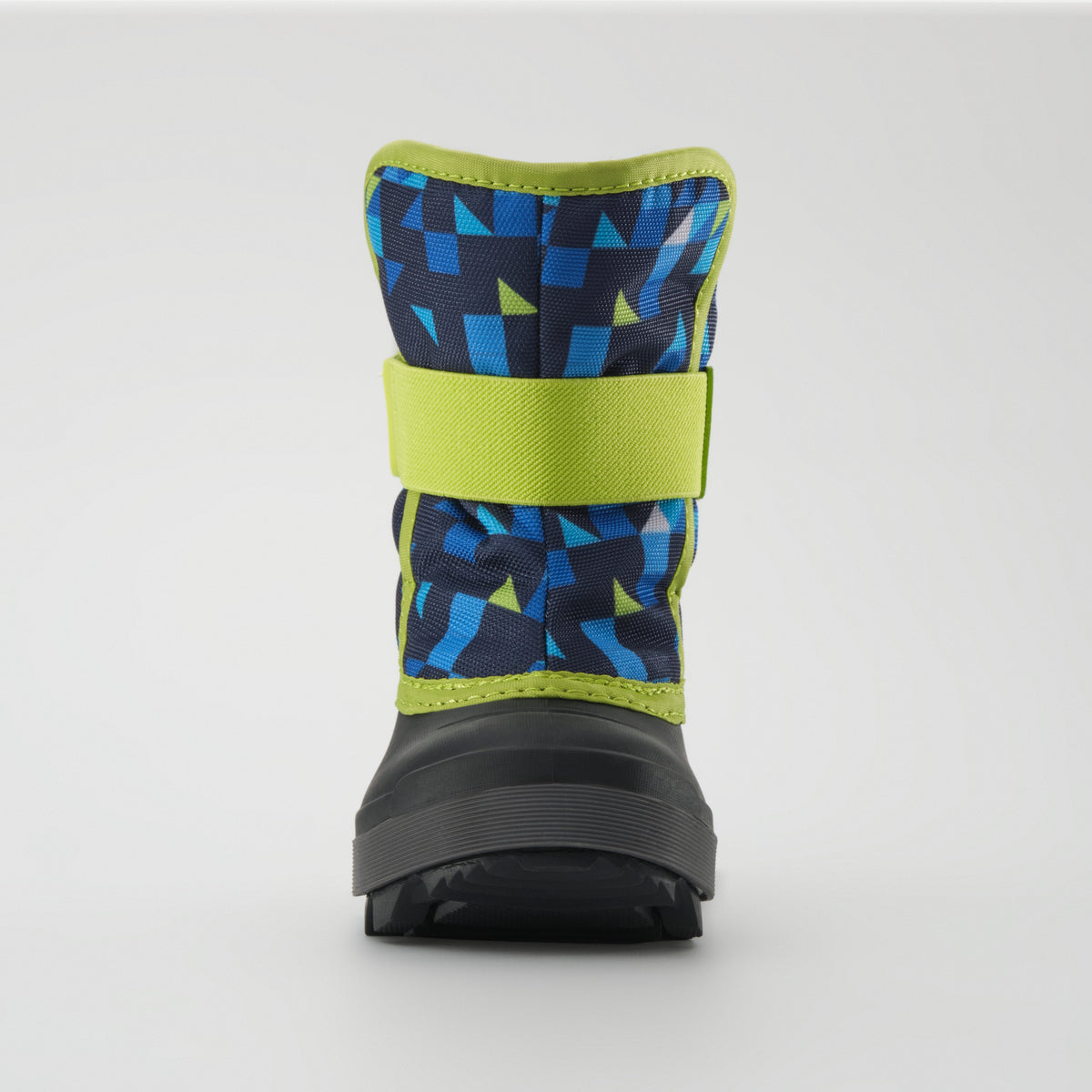 Navy-Lime : Snowbug 7 Print Toddlers Winter Boots - Front View