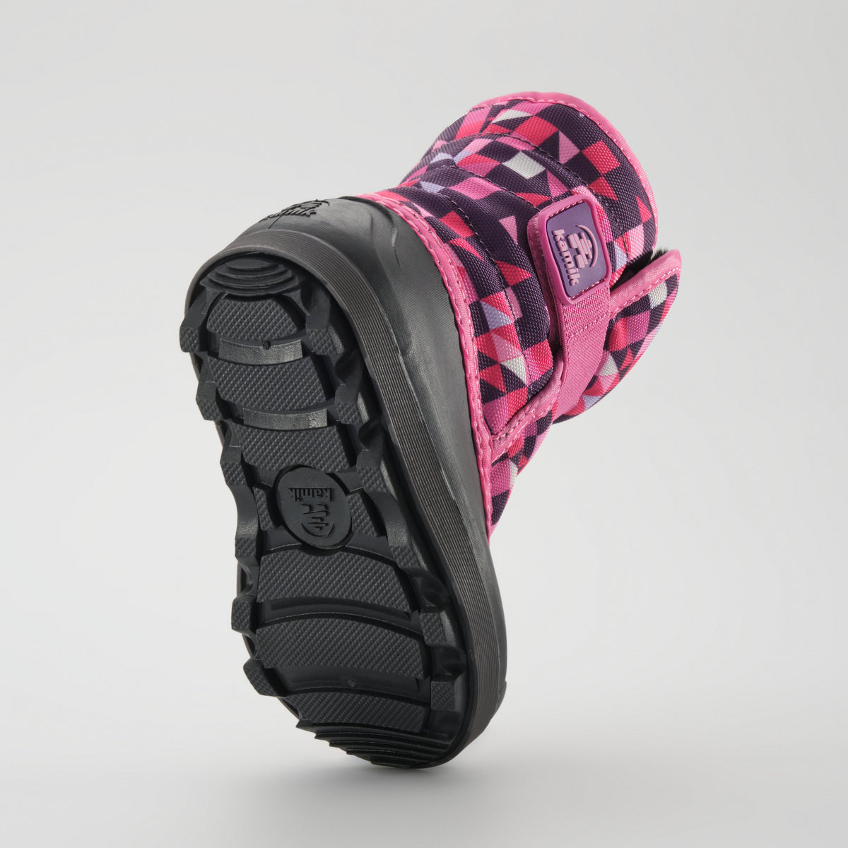 Purple-Pink : Snowbug 7 Print Toddlers Winter Boots - Outsole View