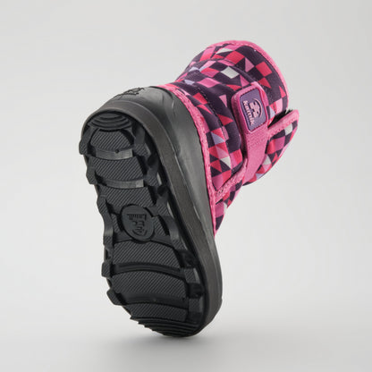 Purple-Pink : Snowbug 7 Print Toddlers Winter Boots - Outsole View