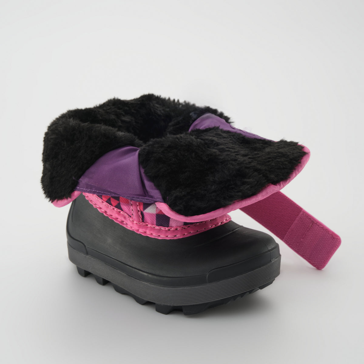 Purple-Pink : Snowbug 7 Print Toddlers Winter Boots - Open Three-Quarter View