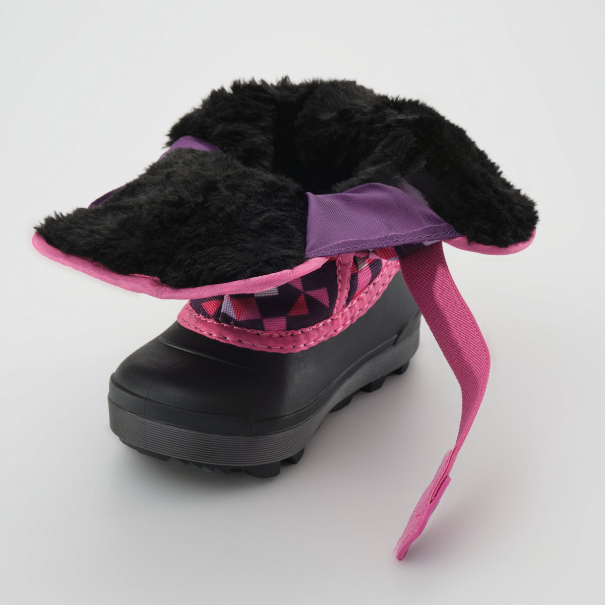 Purple-Pink : Snowbug 7 Print Toddlers Winter Boots - Three-Quarter Front View