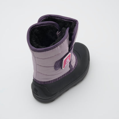 Lilac : Snowbug 7 Kids Winter Boots - Three-Quarter Back View