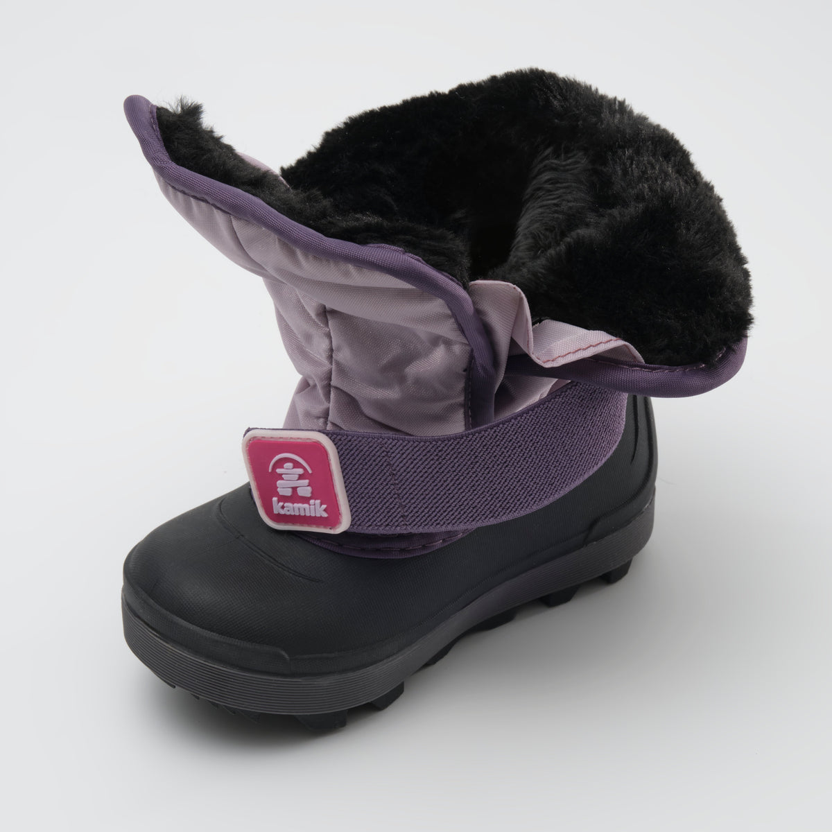 Lilac : Snowbug 7 Kids Winter Boots - Open Three-Quarter View