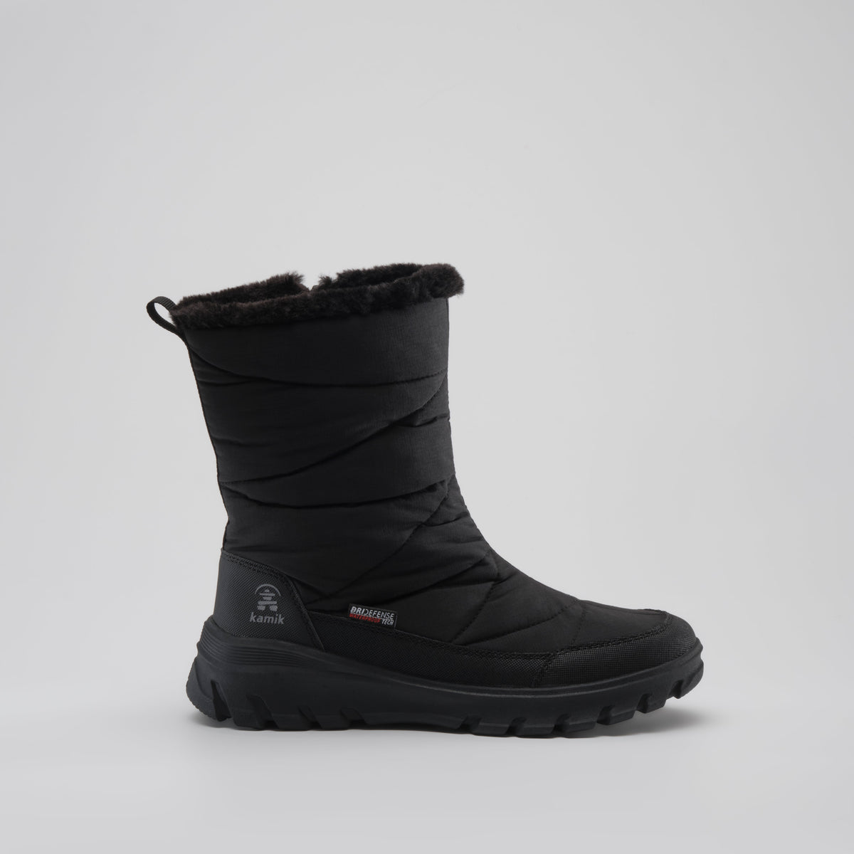 Black : Snowdon Zip Wide Women's Winter Boots - Side View